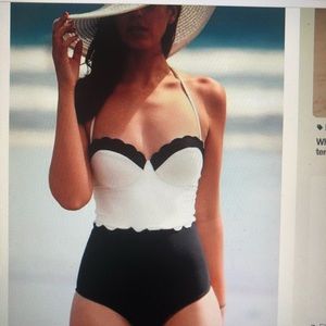 NEW black  and white scallop swimsuit!